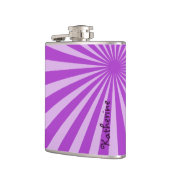 Lila Sonnenbrand "Ihren Namen hinzufügen" Flachmann (Links)