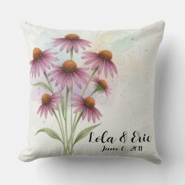 Lila Sonnenhut-Blumenstrauß-Jubiläum Kissen
