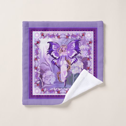 Lila Sonnenmärchen Badhandtuch Set (Waschlappen)