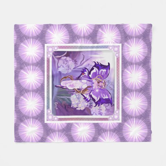 Lila Sonnenmärchen Fleece Blanket (Vorderseite (Horizontal))