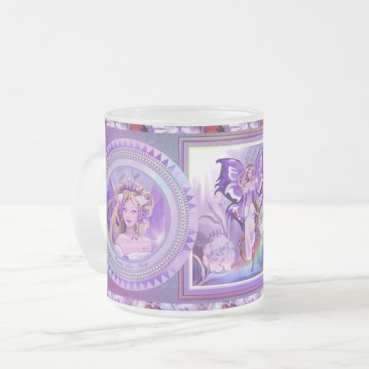 Lila Sonnenmärchen Mattglastasse (Vorderseite Links)