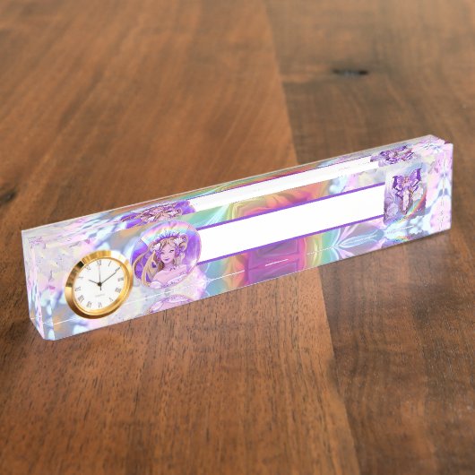 lila Sonnenmärchen Namensplakette (Seite)