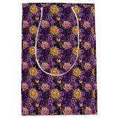 Lila Sonnenmond und Sterne Mittlere Geschenktüte (Vorderseite)