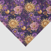 Lila Sonnenmond und Sterne Seidenpapier (Detail)