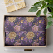 Lila Sonnenmond und Sterne Seidenpapier (Geschenk)