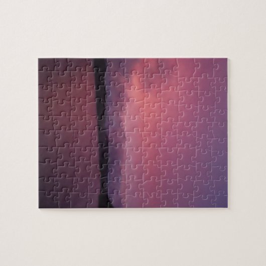 Lila Sonnenuntergang am Arrowhad-See Puzzle (Horizontal)