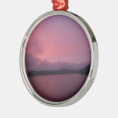 Lila Sonnenuntergang am Arrowhad-See Silbernes Ornament (Links)