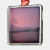 Lila Sonnenuntergang am Arrowhad-See Silbernes Ornament (Links)