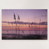 Lila Sonnenuntergang auf dem Strand Puzzle (Horizontal)