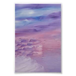 Lila Sonnenuntergang Blau Rosa Farbige Abstrakte K Fotodruck