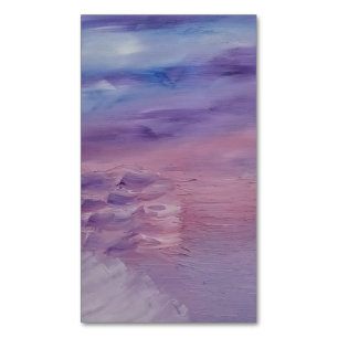 Lila Sonnenuntergang Blau Rosa Farbige Abstrakte K Magnetische Visitenkarte