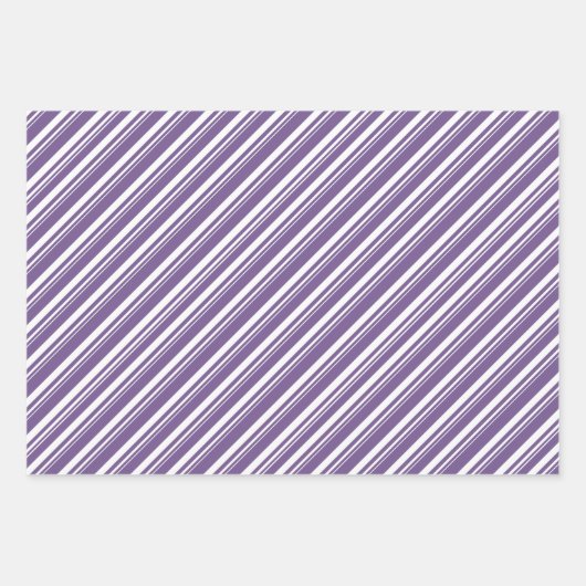 Lila Sonnenuntergang Candy Cane Stripe Geschenkpapier Set (Vorderseite 2)