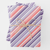 Lila Sonnenuntergang Candy Cane Stripe Geschenkpapier Set (Beispiel)