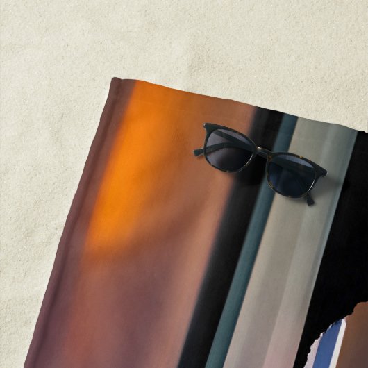 Lila Sonnenuntergang, Einhörner, Vollmond am Stran Strandtuch (Beispiel)