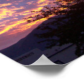 Lila Sonnenuntergang Foto Familienbaum Poster (Ecke)