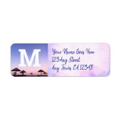 Lila Sonnenuntergang Foto moderne Monogramm-Adress (Vorne)