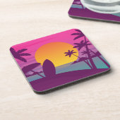 Lila Sonnenuntergang Getränkeuntersetzer (Linke Seite)