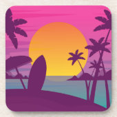 Lila Sonnenuntergang Getränkeuntersetzer (Vorderseite)