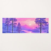 Lila Sonnenuntergang Landschaft Kunst Yogamatte (Vorderseite (Horizontal))
