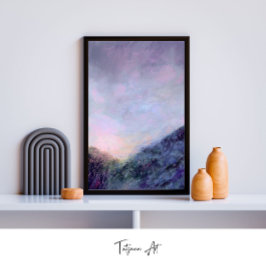 Lila Sonnenuntergang Landschaftsbild Poster