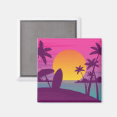 Lila Sonnenuntergang Magnet (Vorderseite/Rückseite)