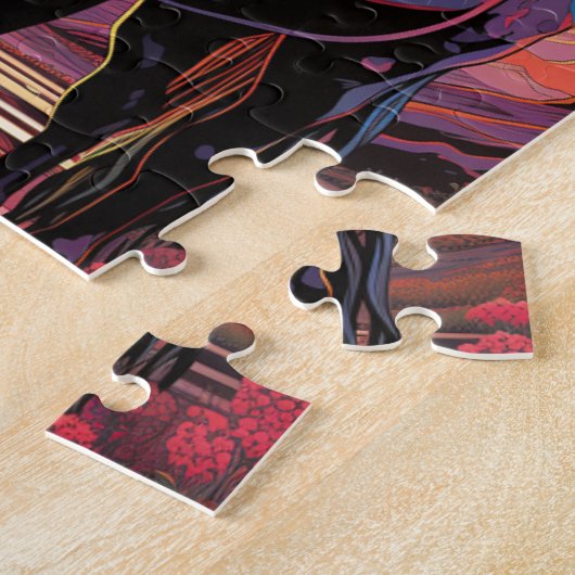 Lila Sonnenuntergang Puzzle (Seite)