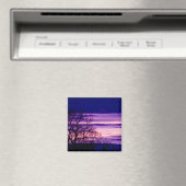 Lila Sonnenuntergang Silhouette Kühlschrankmagnet (In Situ (Geschirrspüler))