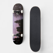 Lila Sonnenuntergang-Skateboard Skateboard (Vorderseite)