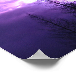 Lila Sonnenuntergang und Silhouetten 20" x 16" Pos Poster