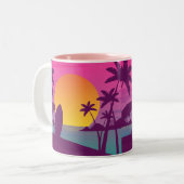 Lila Sonnenuntergang Zweifarbige Tasse (Vorderseite Links)