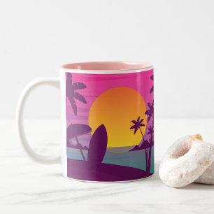 Lila Sonnenuntergang Zweifarbige Tasse