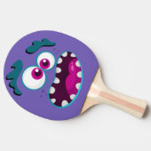Lila sonniges Monster-Charakter glücklich Beängsti Tischtennis Schläger (Seitenansicht)