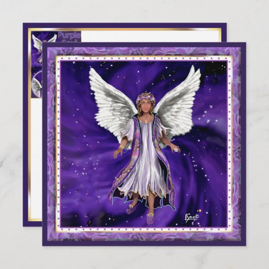 Lila Soul-Blindkarte Feiertagskarte (Vorne/Hinten)