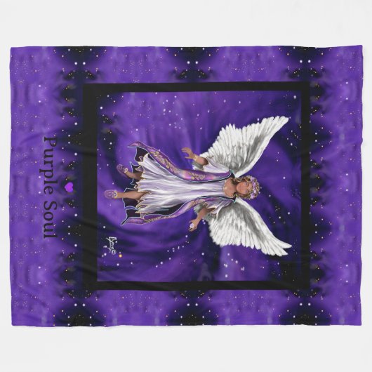 Lila Soul Fleece Blanket (Vorderseite (Horizontal))