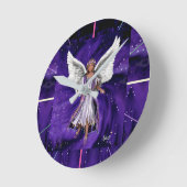 Lila Soul Runde Wanduhr (Winkel)