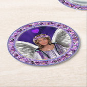 Lila Soul Runder Pappuntersetzer (Angewinkelt)