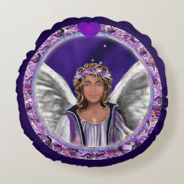 Lila Soul Rundkissen Rundes Kissen