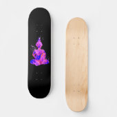 Lila Space Budda Silhouette Skateboard (Vorderseite)