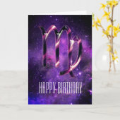 Lila Space Virgo Geburtstagkarte Karte (Gelbe Blume)