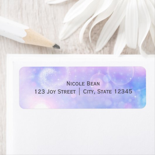 Lila Spacey-Leuchten kosmische Galaxie-Adressetike (Insitu)