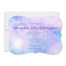 Lila Spacey Lights Geburtstagsparty Einladungen