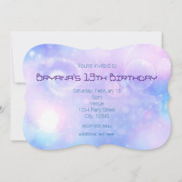 Lila Spacey Lights Geburtstagsparty Einladungen