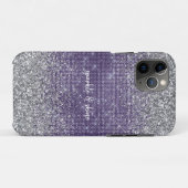 Lila Sparkassensilber-Glitzer Case-Mate iPhone Hülle (Rückseite (Horizontal))