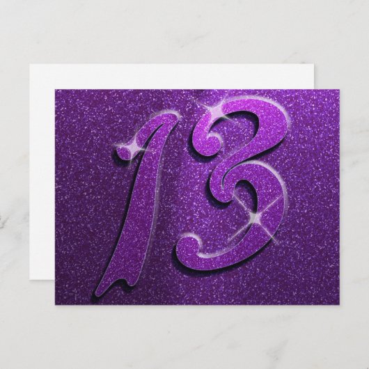 Lila Sparkle 13. Geburtstag Grußkarte Postkarte (Vorne/Hinten)