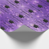 Lila Sparkle Abschluss Chic Custom Graduate Geschenkpapier (Ecke)