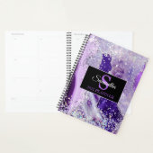 Lila Sparkle Agate Monogram Modern Luxus Planer (Anzeige)