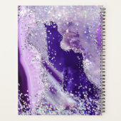Lila Sparkle Agate Monogram Modern Luxus Planer (Rückseite)
