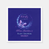 Lila Sparkle Butterfly Girl Babydusche Serviette (Vorderseite)