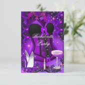 Lila Sparkle Celebration Bachelorette Einladung (Stehend Vorderseite)