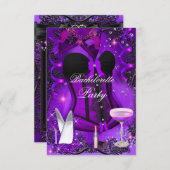 Lila Sparkle Celebration Bachelorette Einladung (Vorne/Hinten)